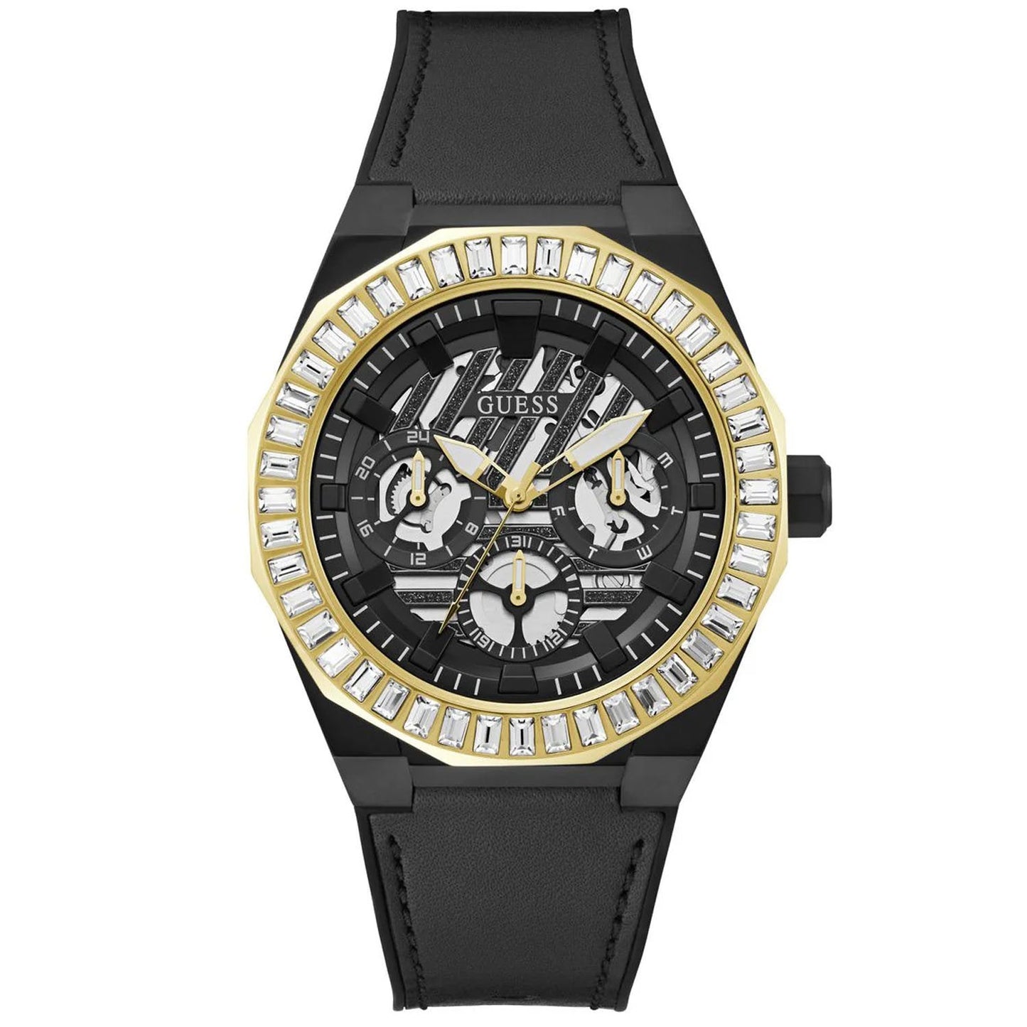 Guess Men's Black Round Dial Analog Watch