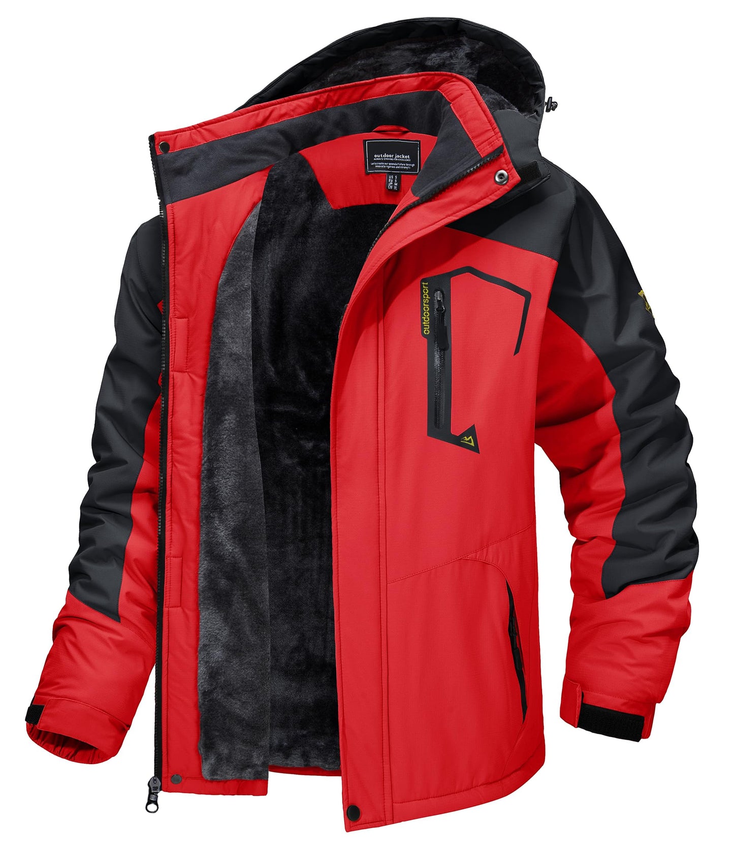 Veste d'hiver imperméable de plein air premium avec chapeau détachable