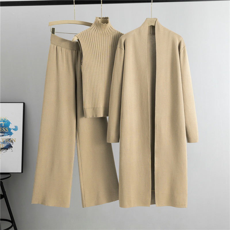 Ensemble Tricoté Élégant 3 Pièces pour Femmes