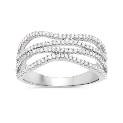 Bague de fiançailles en diamant blanc de 0,46 carat en or blanc 14K