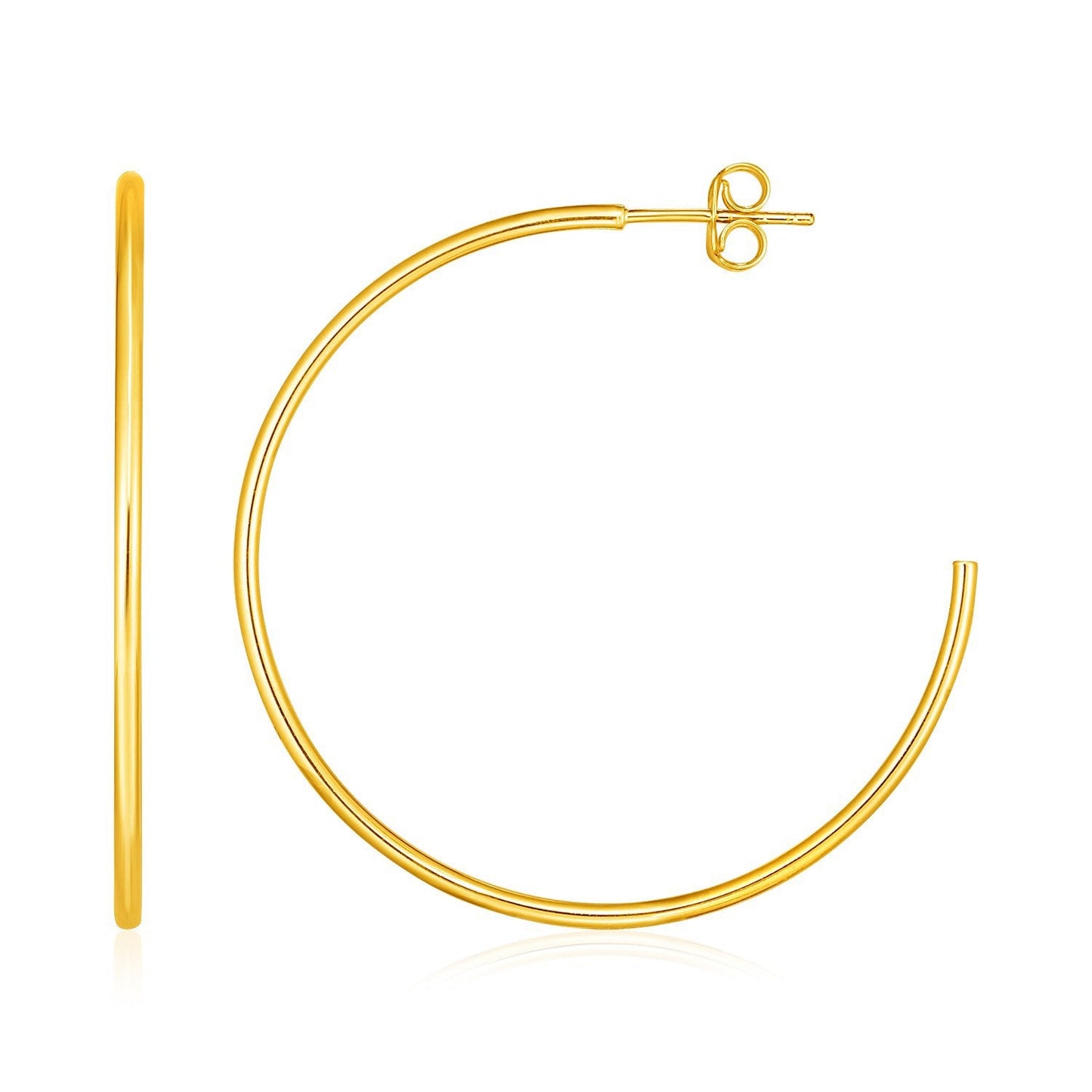 Boucles d'oreilles créoles en or jaune 14 carats poli