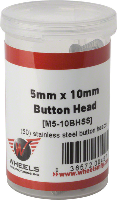 Wheels Manufacturing M5 x 10mm Button Head Cap Screw - Stainless Steel (Pack of 50)