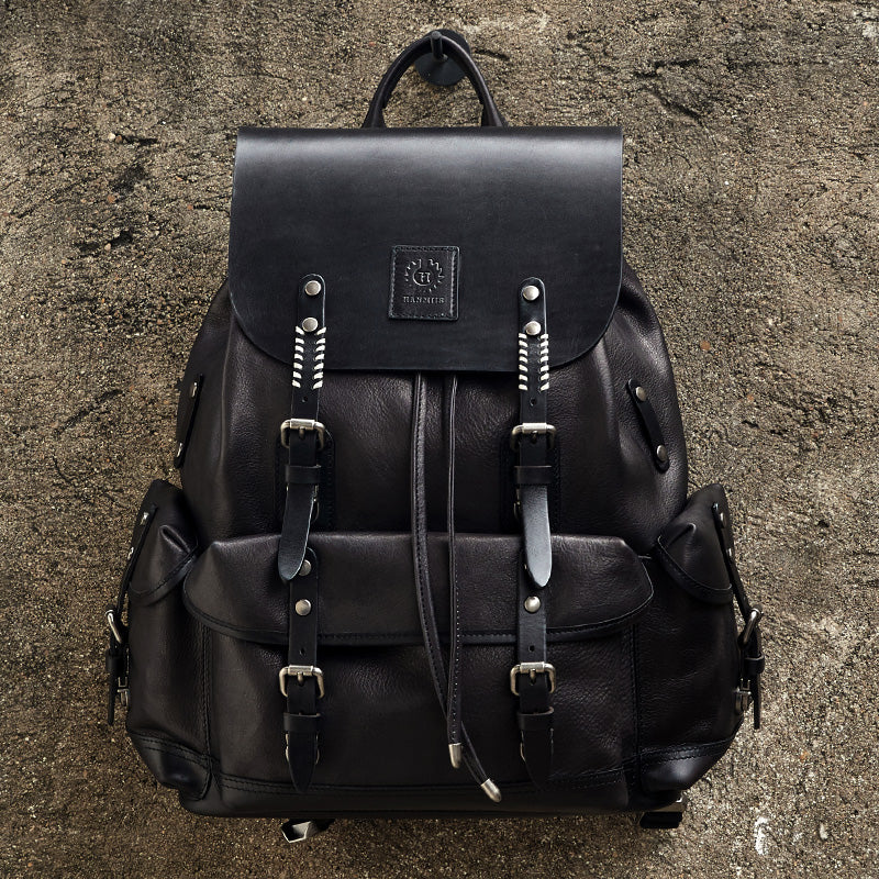 Mochila de Viaje de Cuero para Hombre de Gran Capacidad First Layer