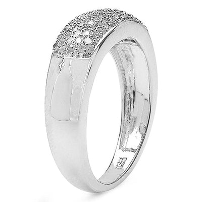 Bague de fiançailles en diamant blanc de 0,49 carat en argent sterling .925
