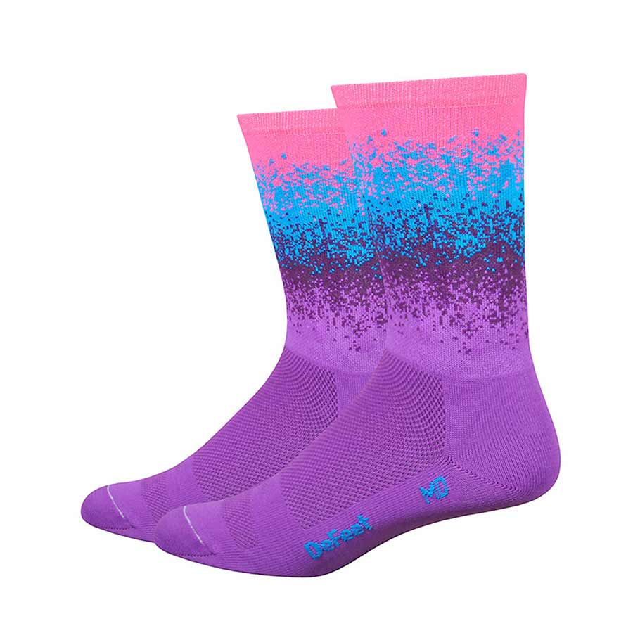 Calcetines Deportivos DeFeet Aireator 6" - Rosa/Azul/Púrpura XL