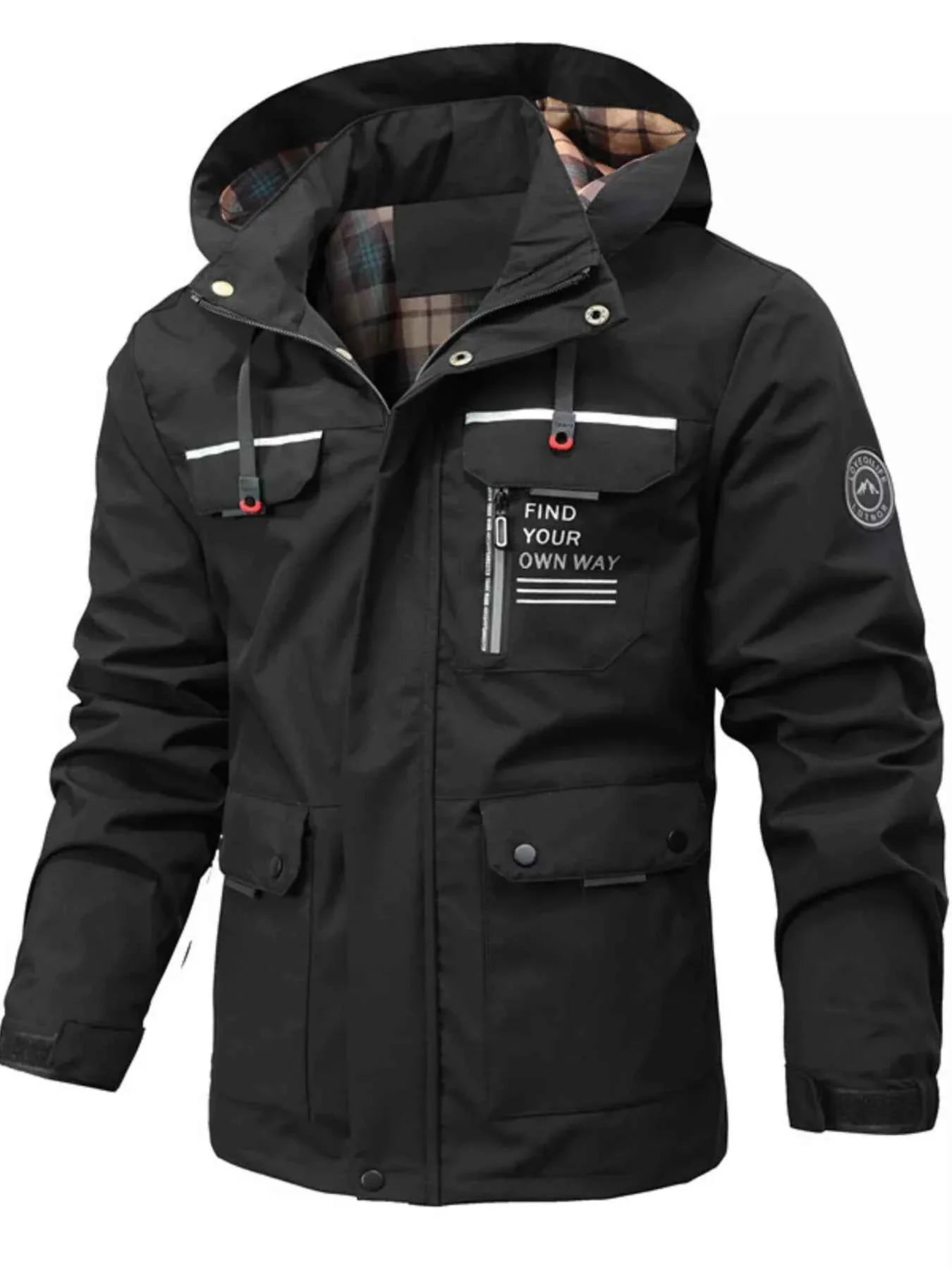 Men's Plus Size Hooded Windproof Coat