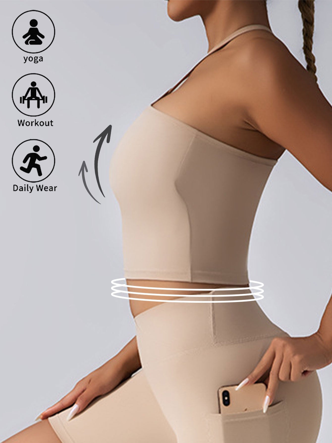 Sostén Deportivo Crop Top Premium con Almohadillas Integradas para Mujeres