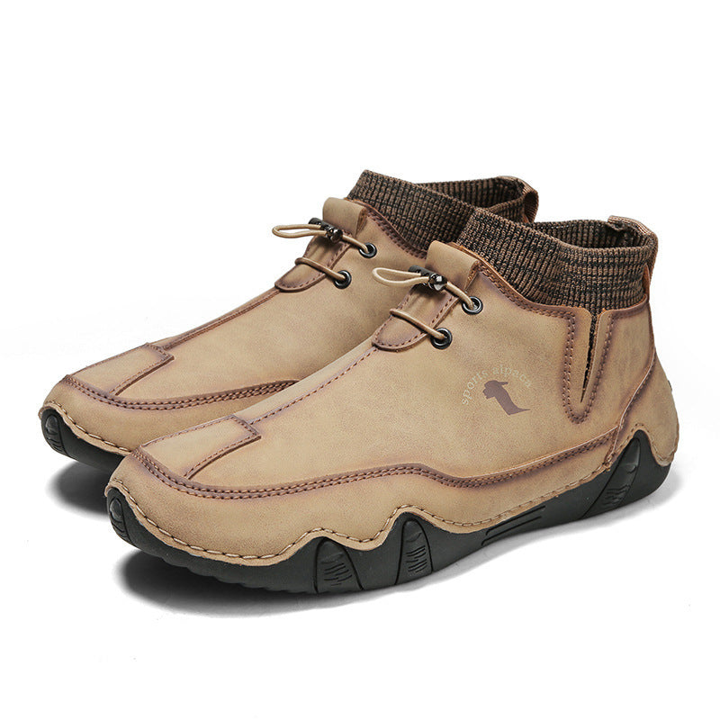Men's Mid-top Martin Boots - Fashionable Outdoor Footwear