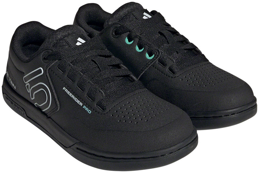 Five Ten Freerider Pro Women's Cycling Shoes - Core Black/Crystal White/Acid Mint 9