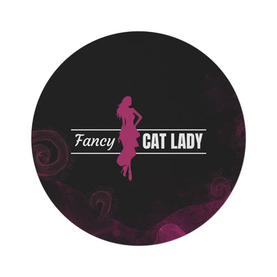 Fancy Cat Lady Round Rug - Ideal Décor for Cat Enthusiasts