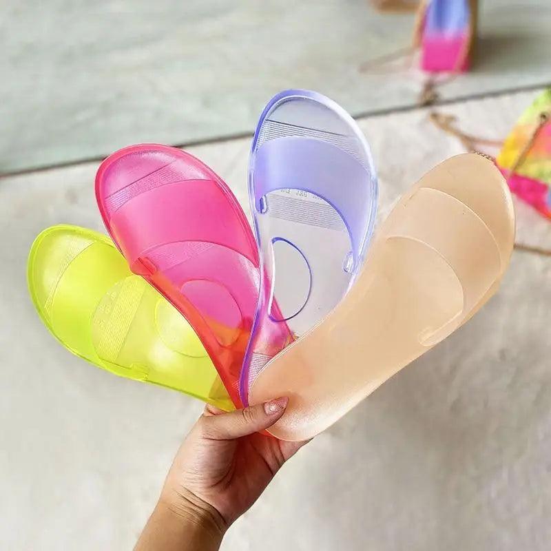 Elegant Summer Jelly Slippers for Women in Candy Colors