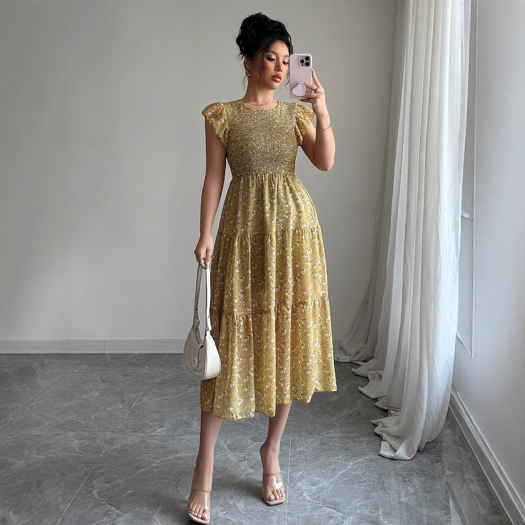 Fashion style floral slim fit dress for women - Korvel