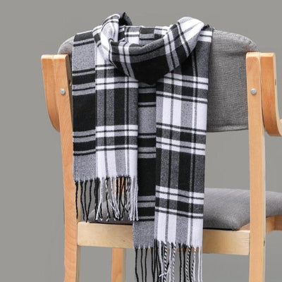 Classic Soft Plaid Cashmere Scarf for Women