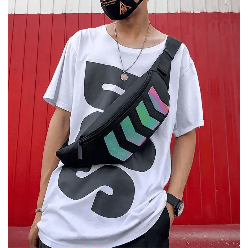 Iridescent Reflective Waist Bag - Stylish Chest Pack for Travel & Festivals - Korvel