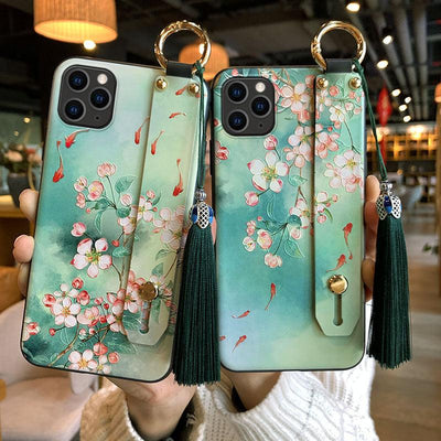 Coque de téléphone à fleurs à la mode pour la série iPhone