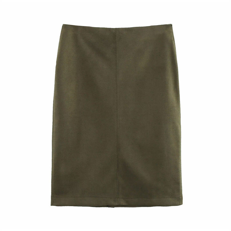 Fashionable lazy suede jacket bomber jacket shorts back skirt jacket set - Korvel