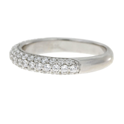 Elegant Cubic Zirconia Wedding Band in Sterling Silver