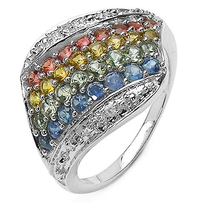1.97 Carat Multi Stone Sterling Silver Engagement Ring