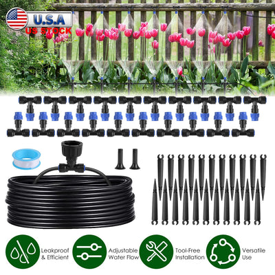 75FT Adjustable Mist Drip Irrigation System for Efficient Garden Watering