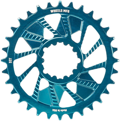 Wheels Manufacturing Direct Mount Chainring - 32t SRAM 3-Bolt Teal