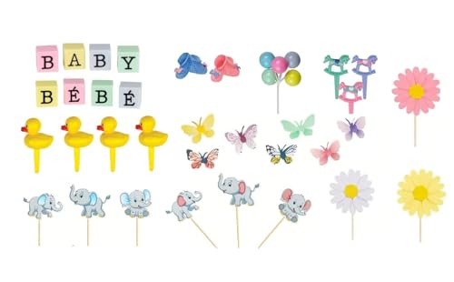 Kit de Decoración para Pasteles de Baby Shower Bilingüe Deluxe de Oasis Supply