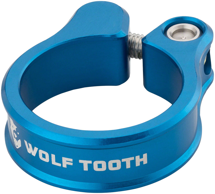 Abrazadera de Sillín Wolf Tooth - 34.9mm Atornillada Azul