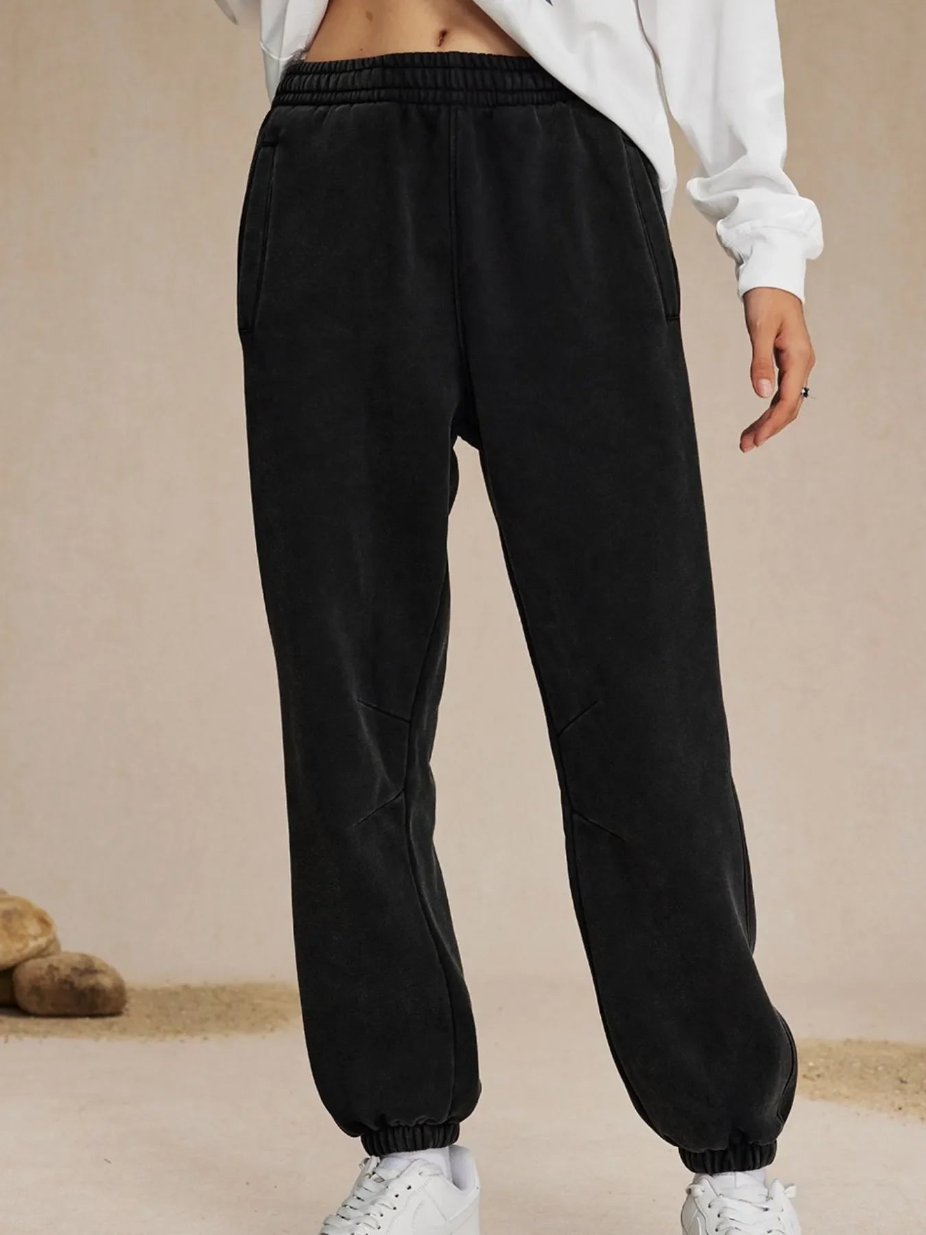 Pantalons de survêtement en coton élastique pour hommes