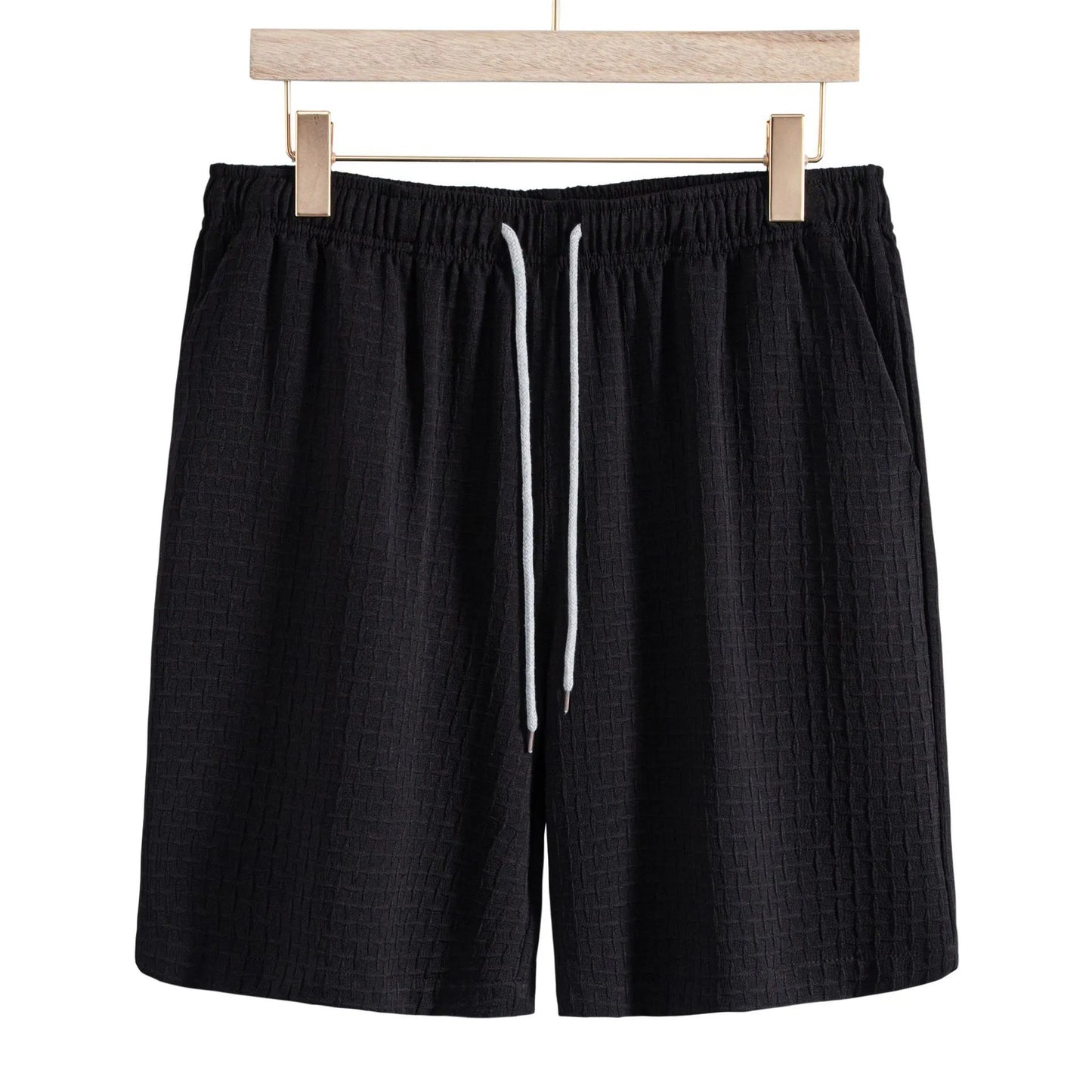Men's Classic Textured Jogger Shorts with Elastic Waist