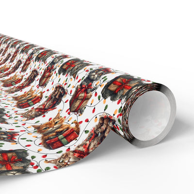 Papier Cadeau de Noël Festif avec des Chats