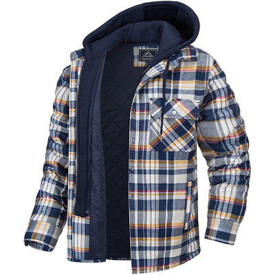 Men's Plaid Hooded Coat - Stylish Winter Outerwear