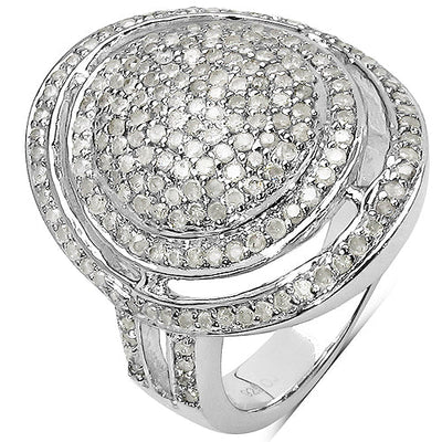 Bague de fiançailles en argent sterling avec diamant blanc véritable de 1,13 carat