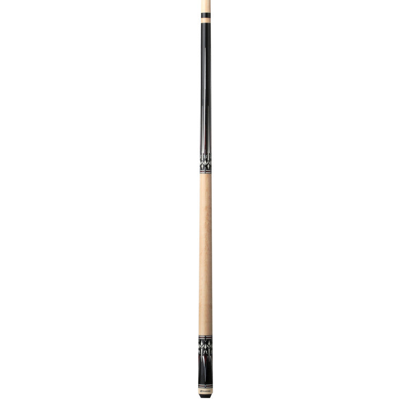 Elegant Midnight Black Cue Stick with Stunning Mother of Pearl Inlays - Korvel
