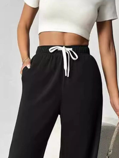 Drawstring Wide Leg Pants for Effortless Style