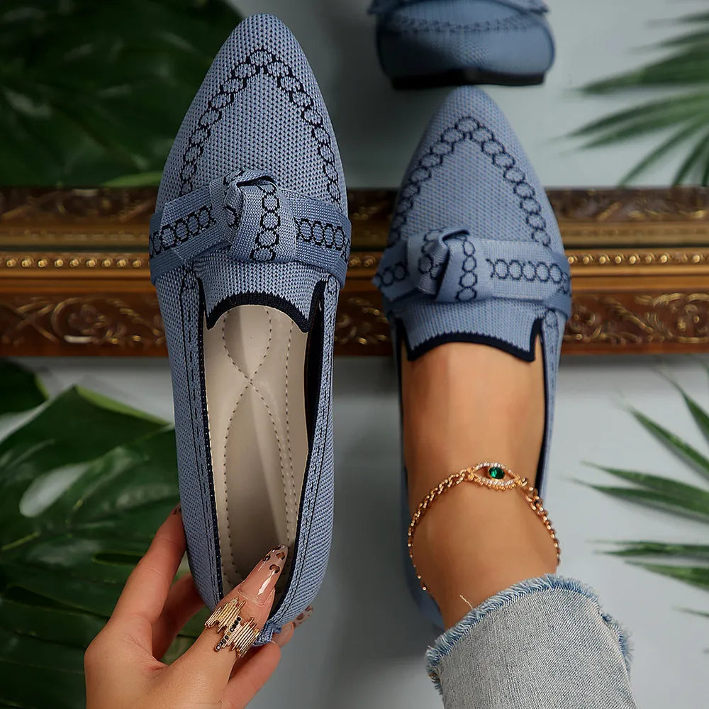 Elegant Women's Flat Sole Bow Shoes for Everyday Comfort