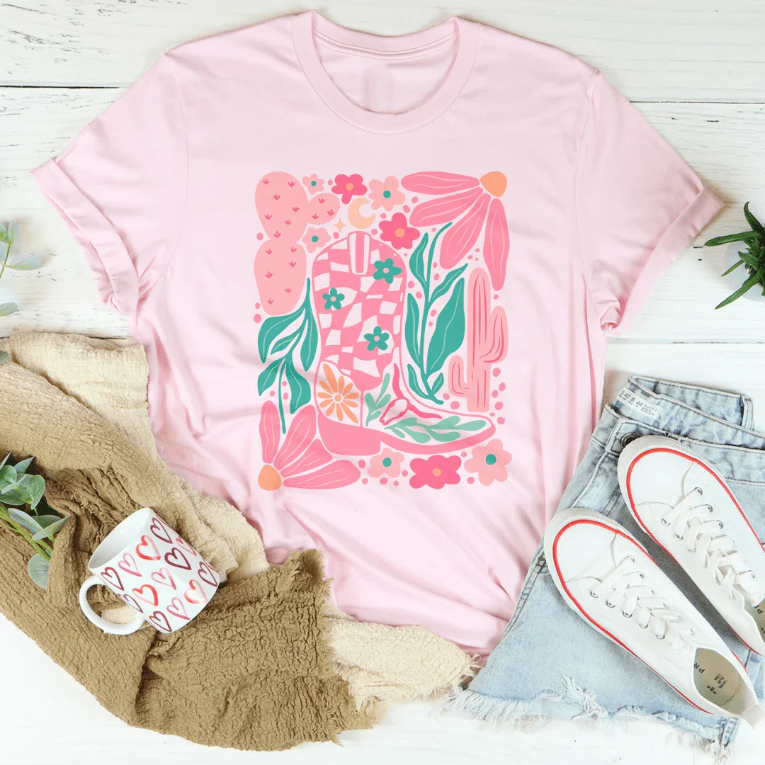 Floral Cowboy Boot T-Shirt