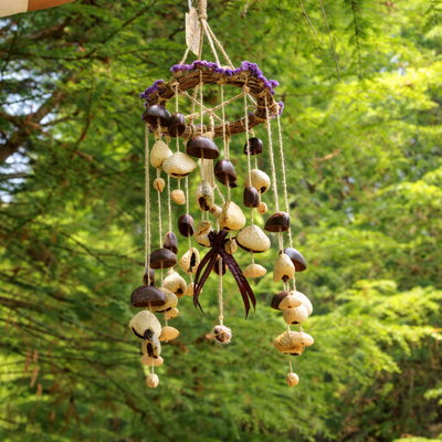 The Floral Harvest Chime - Vine Wreath Mobile with Dried Flowers