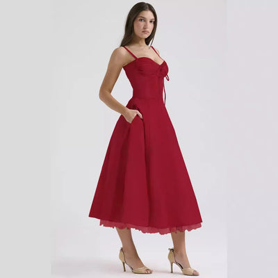Floral series French summer camisole gentle style dress slimming floral camisole long skirt - Korvel