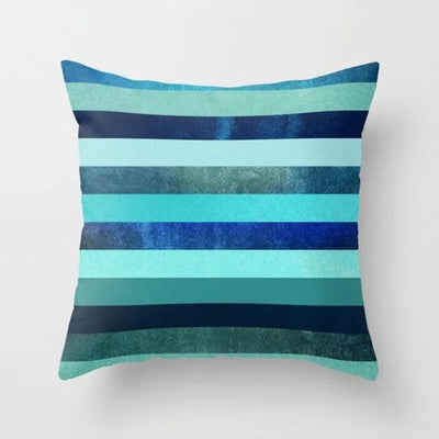 Teal Blue Floral Pattern Throw Pillow Covers