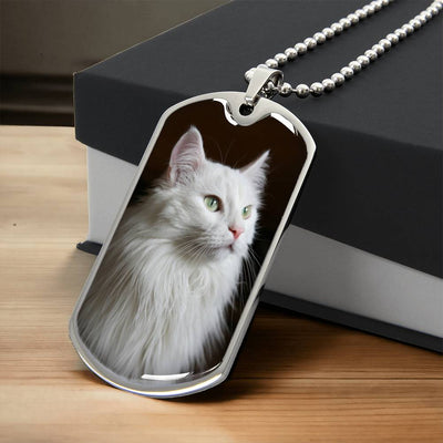 Charming Fluffy White Cat Pendant Necklace - Korvel