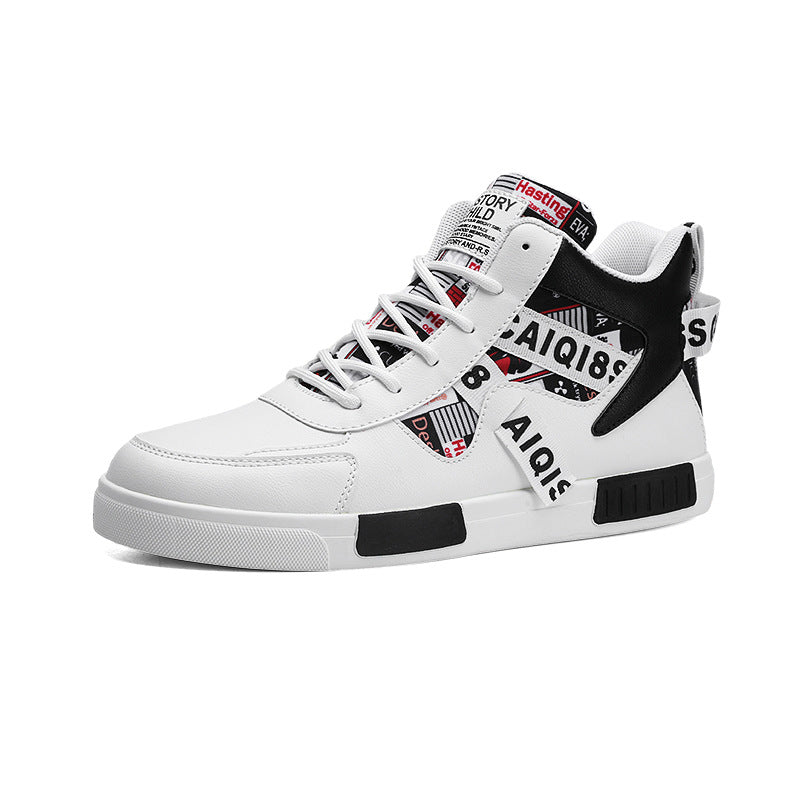 Four Seasons New Men's Casual Shoes Fashionable Outdoor Sports Shoes Trendy High Top Board Shoes - Korvel