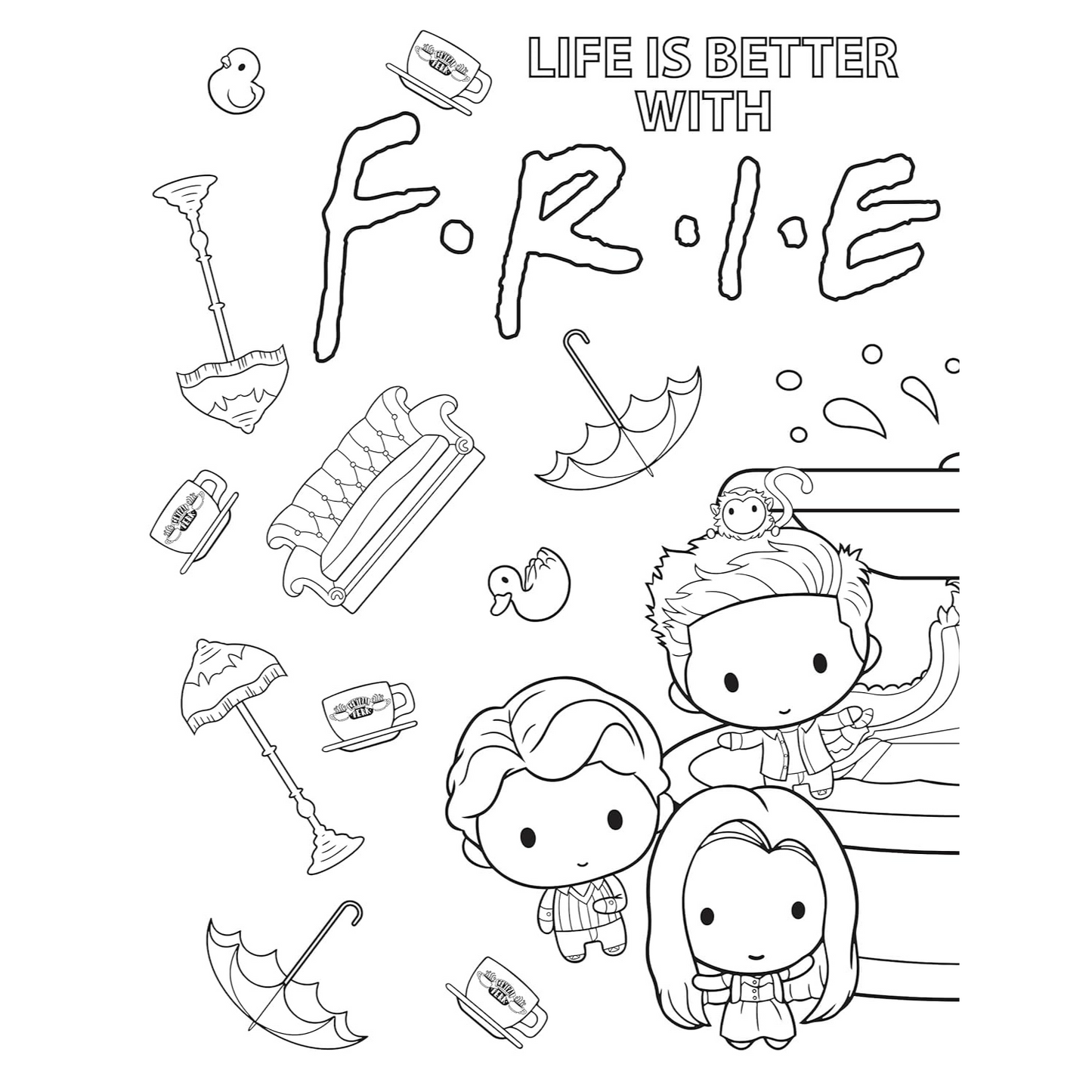 Friends Coloring Adventure: 100 Fun Images to Bring to Life