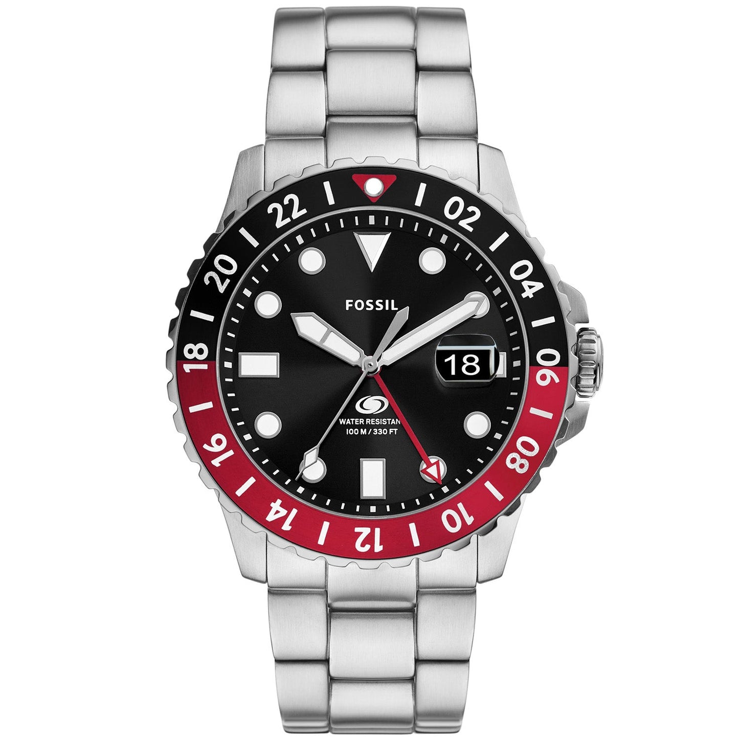 Montre GMT bleue pour homme Fossil