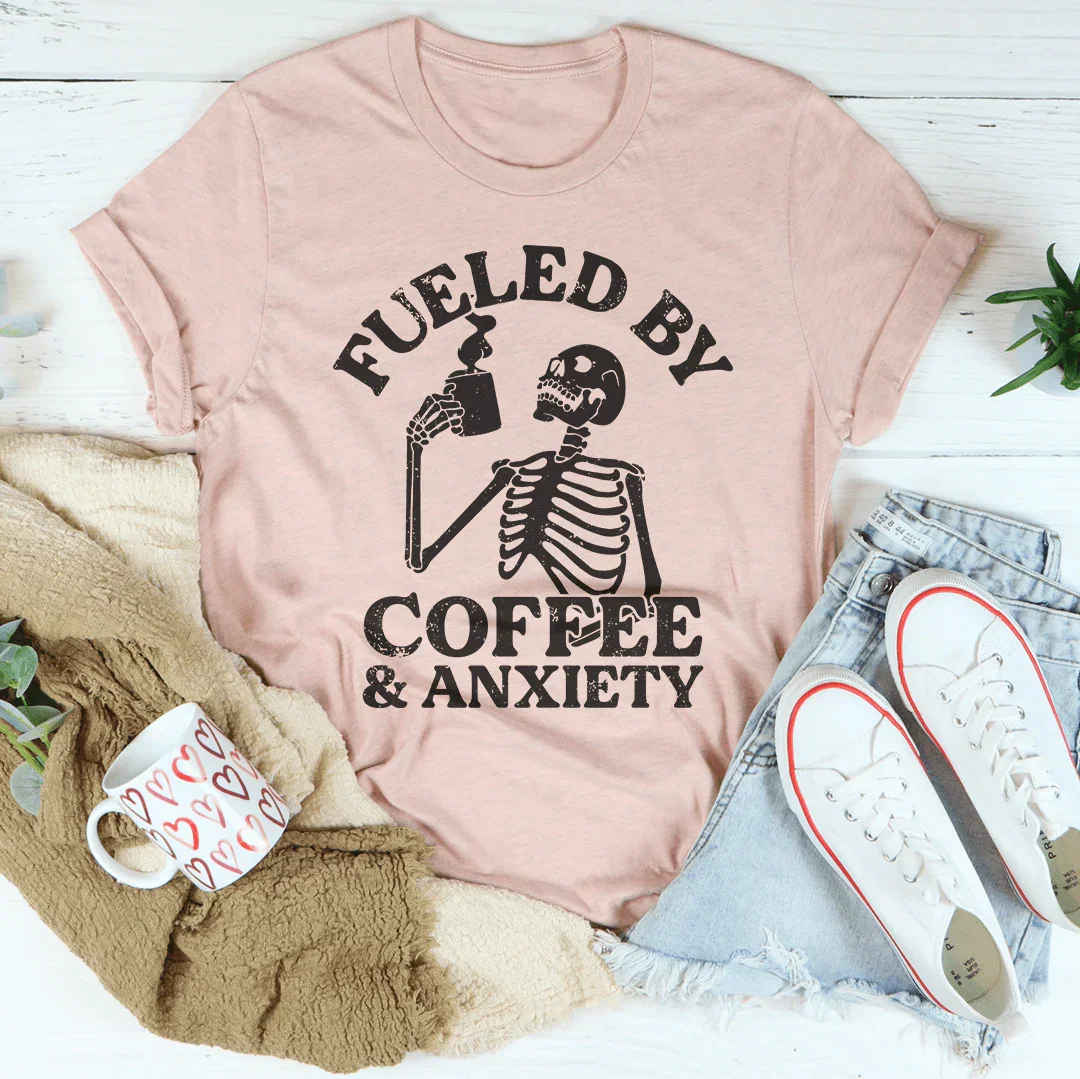 Camiseta Impulsada por Café y Ansiedad