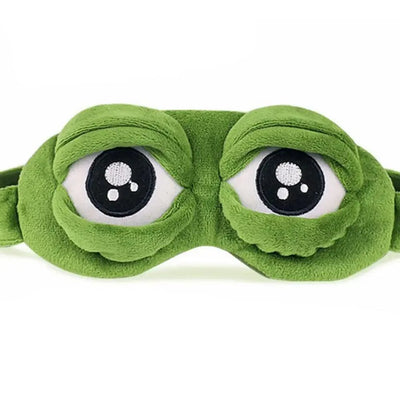Funny Cartoon Frog 3D Eye Mask - Comfortable Green Eye Cover