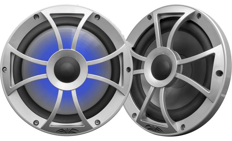 Wet Sounds RECON 8 S-RGB 8" Marine Speakers with Vibrant RGB Lighting (Silver with Open Grille) - Korvel