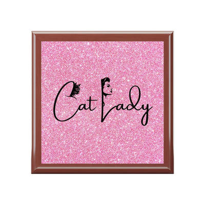 Glittery Cat Lady Jewelry Box - A Charming Gift for Cat Lovers