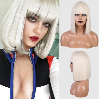 Glorious Synthetic Short Bob Wig with Bangs for Women