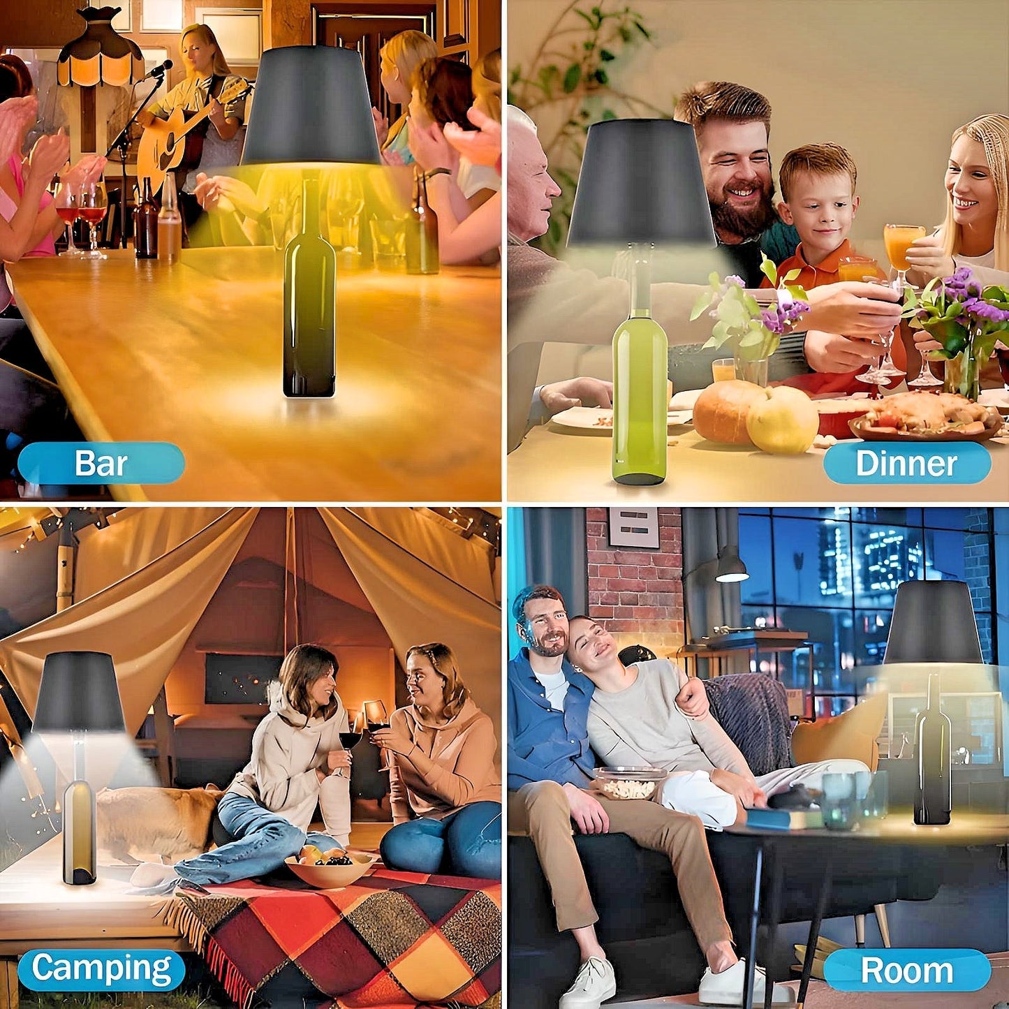 GlowBottle Touch - Rechargeable LED Bottle Lamp
