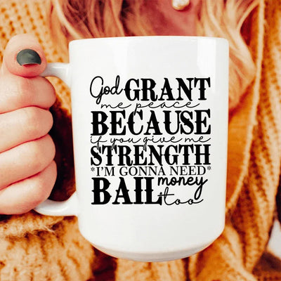 God Grant Me Peace Ceramic Mug - 15 oz