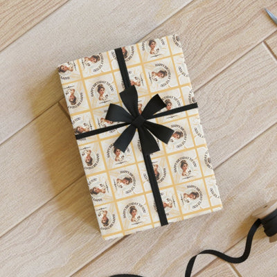 Papier d'emballage d'anniversaire Golden Cat Lady
